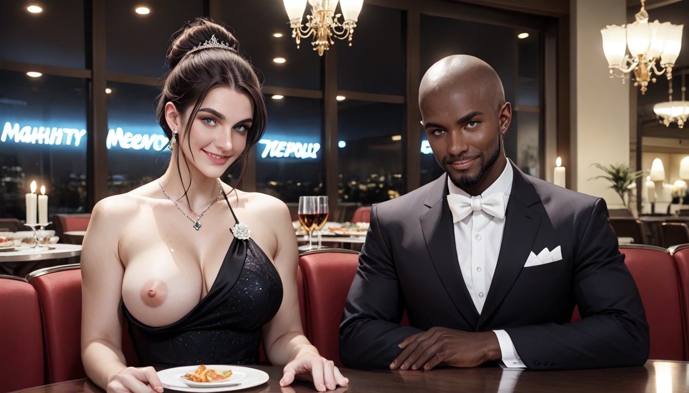 30+, Fully Clothed, Sharp Skin Color Contrast Hentai AI Porn