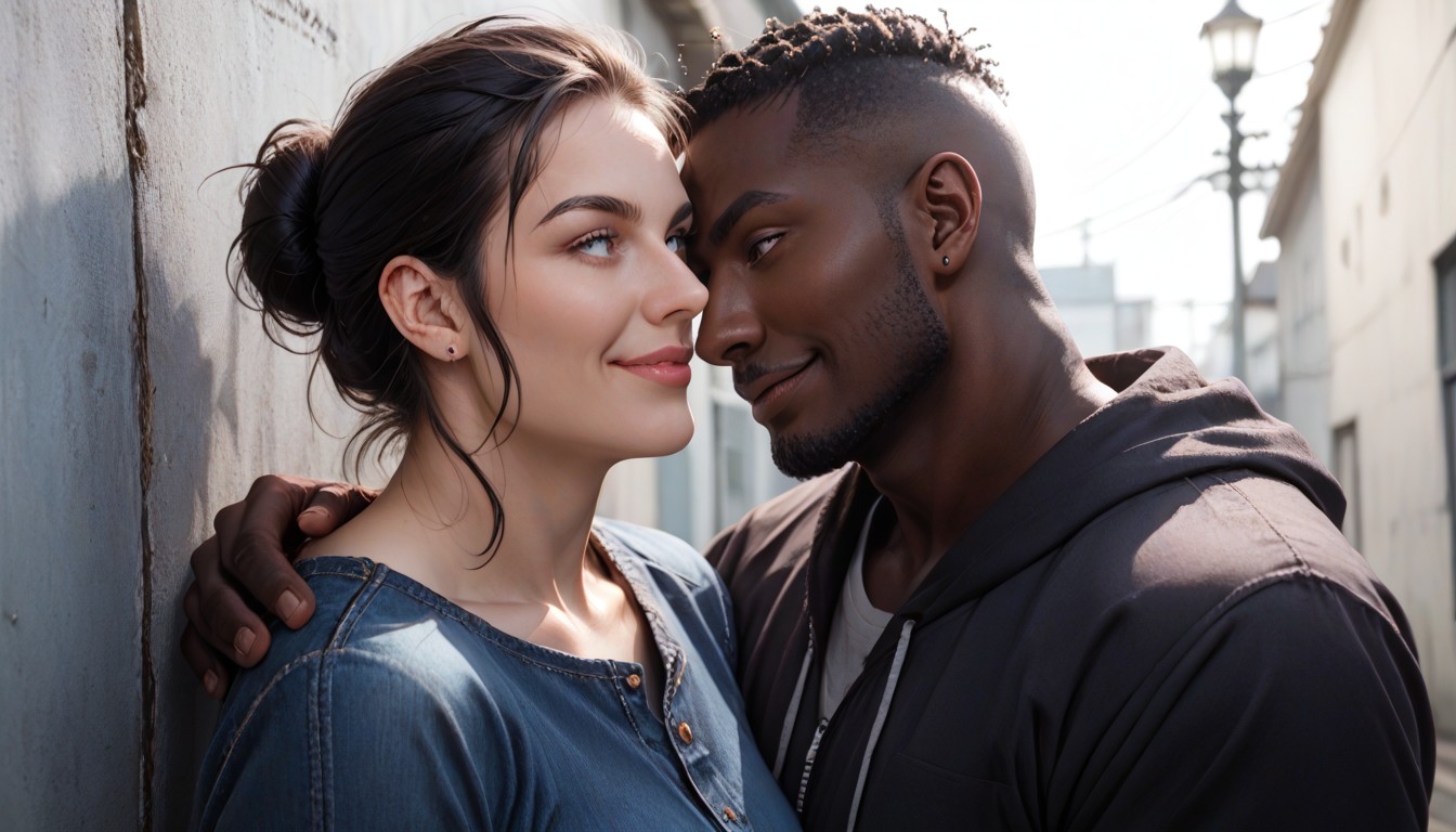 Taller Than Her, Sharp Skin Color Contrast, 30+ Hentai AI Porn