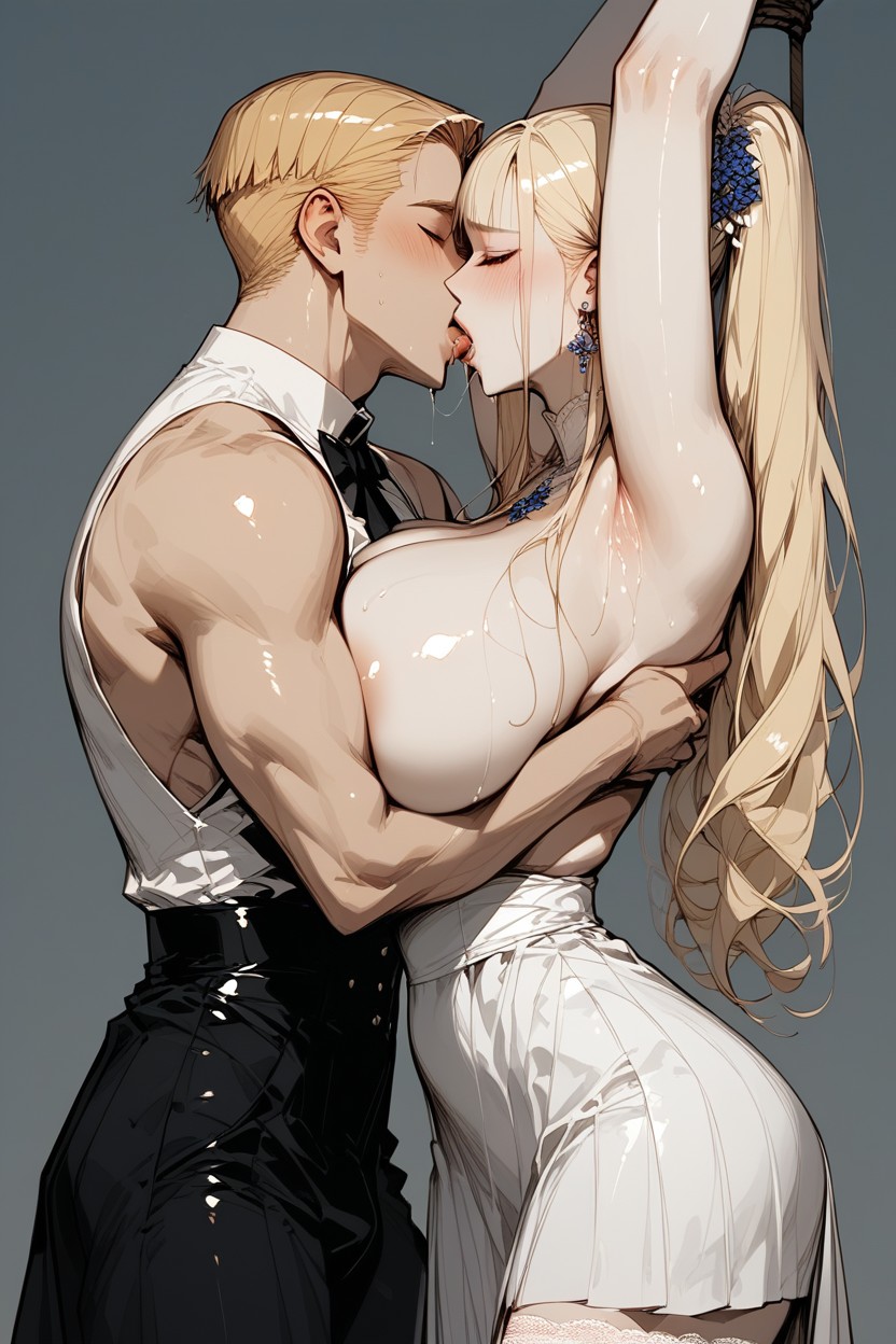 Highest Resolution, Embarrassed , Kissing Man Passionately AI Porn