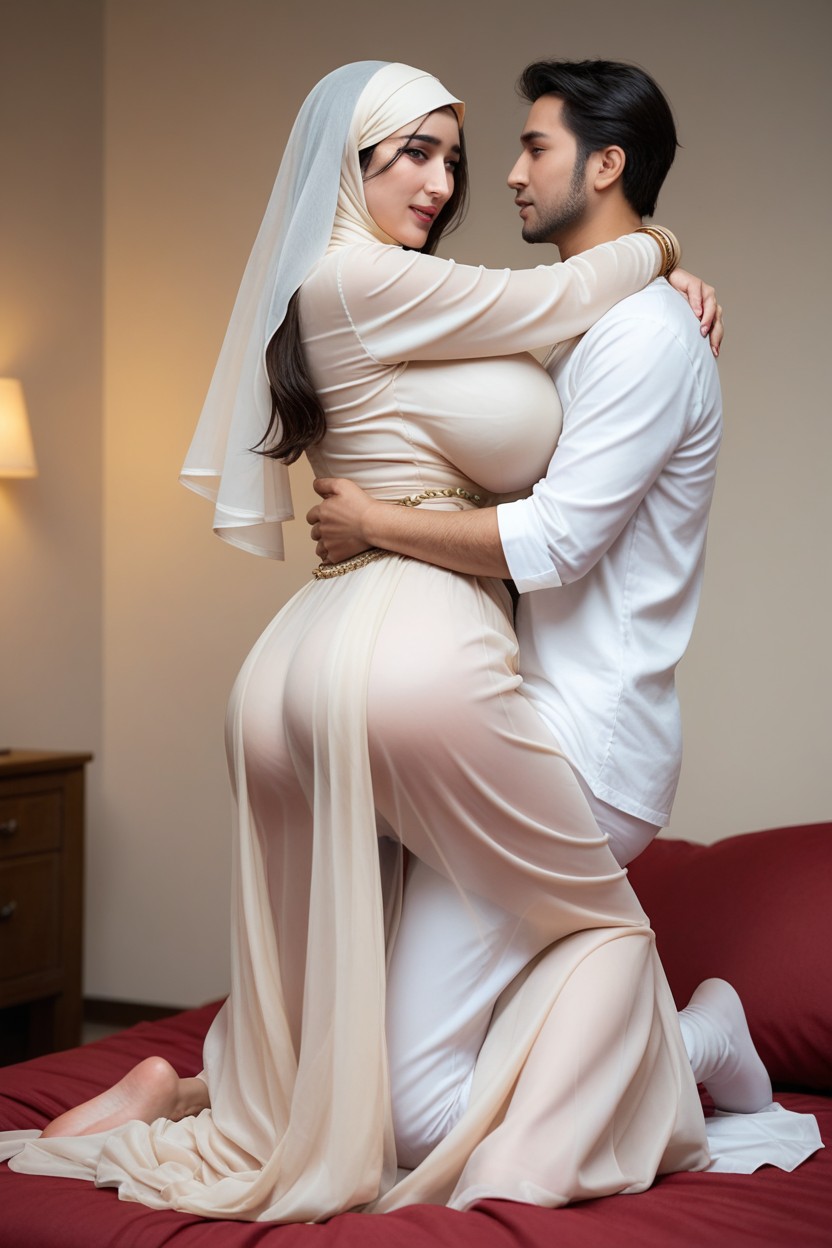 Long Sleeve, Kneeling, Silk Long Loose Skirt Porno IA Asiatique