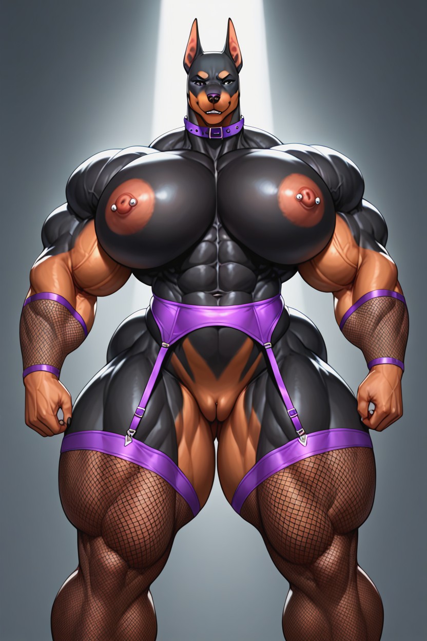 Hyper Buff, Massive Breasts, Innie Pussy Furry AI Porn