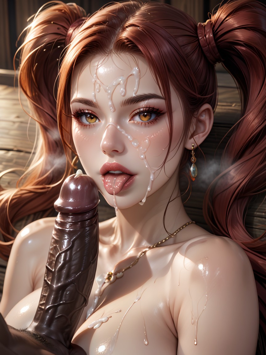 Woman, Full Lips, Tongue Licking Balls Hentai AI Porn