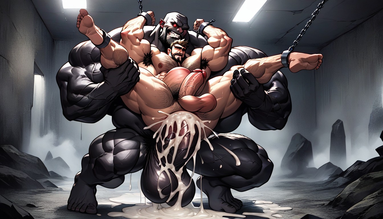 Muscle Black Male Man, 18+, Extreme Hyper Cock AI Gay Porn