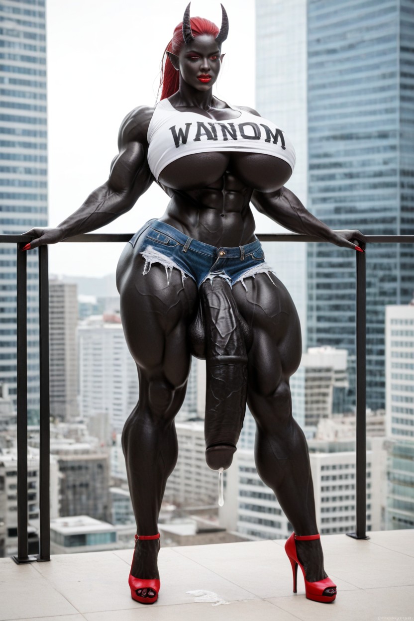 Giantess, Hyper Black Balls, Vagina Shemale AI Porn