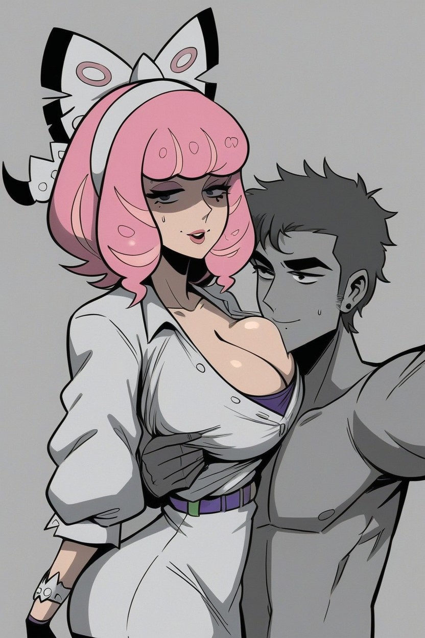 Side View, Face Is Touching Boob, Breast Smother Hentai AI Porn
