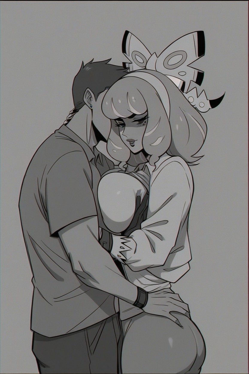 Breasts Groped By Mans Hands, Large Ass, Selfie Hentai AI Porn