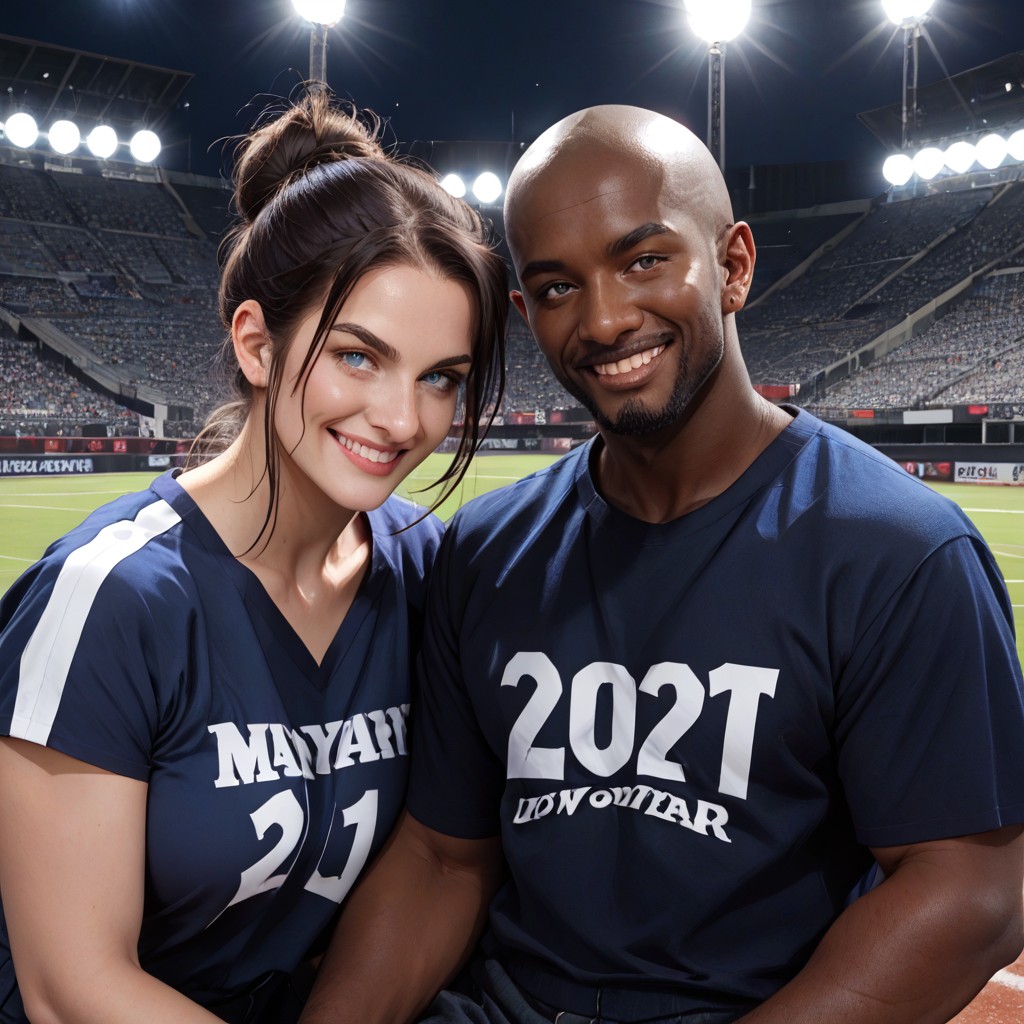 Sitting Side By Side, Sitting In Seats At Stadium, Fully Clothed Hentai IA