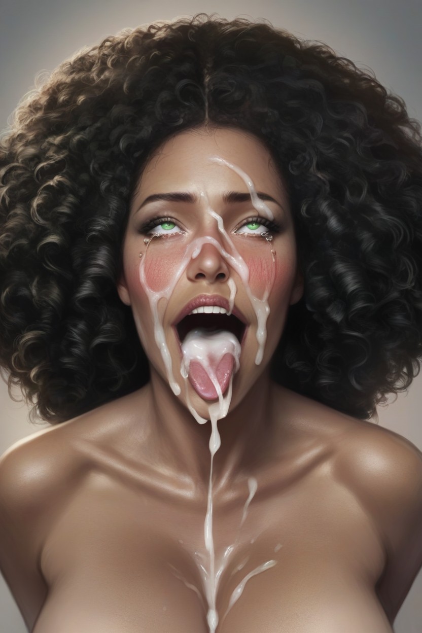 Afro, Curly Afro Hair, Intense Look AI Porn