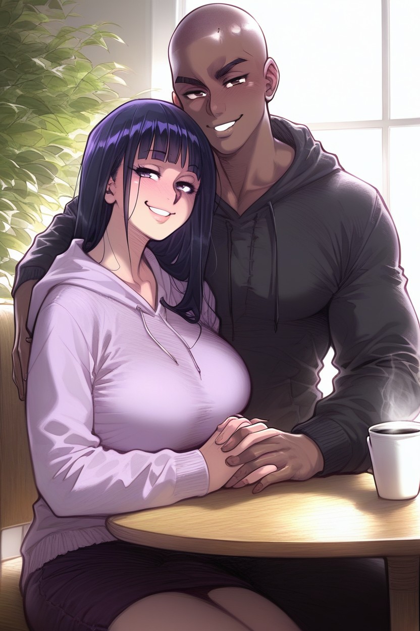 Submissive White Woman And Dominant African Black Man, 18+, Affectionate Hentai AI Porn