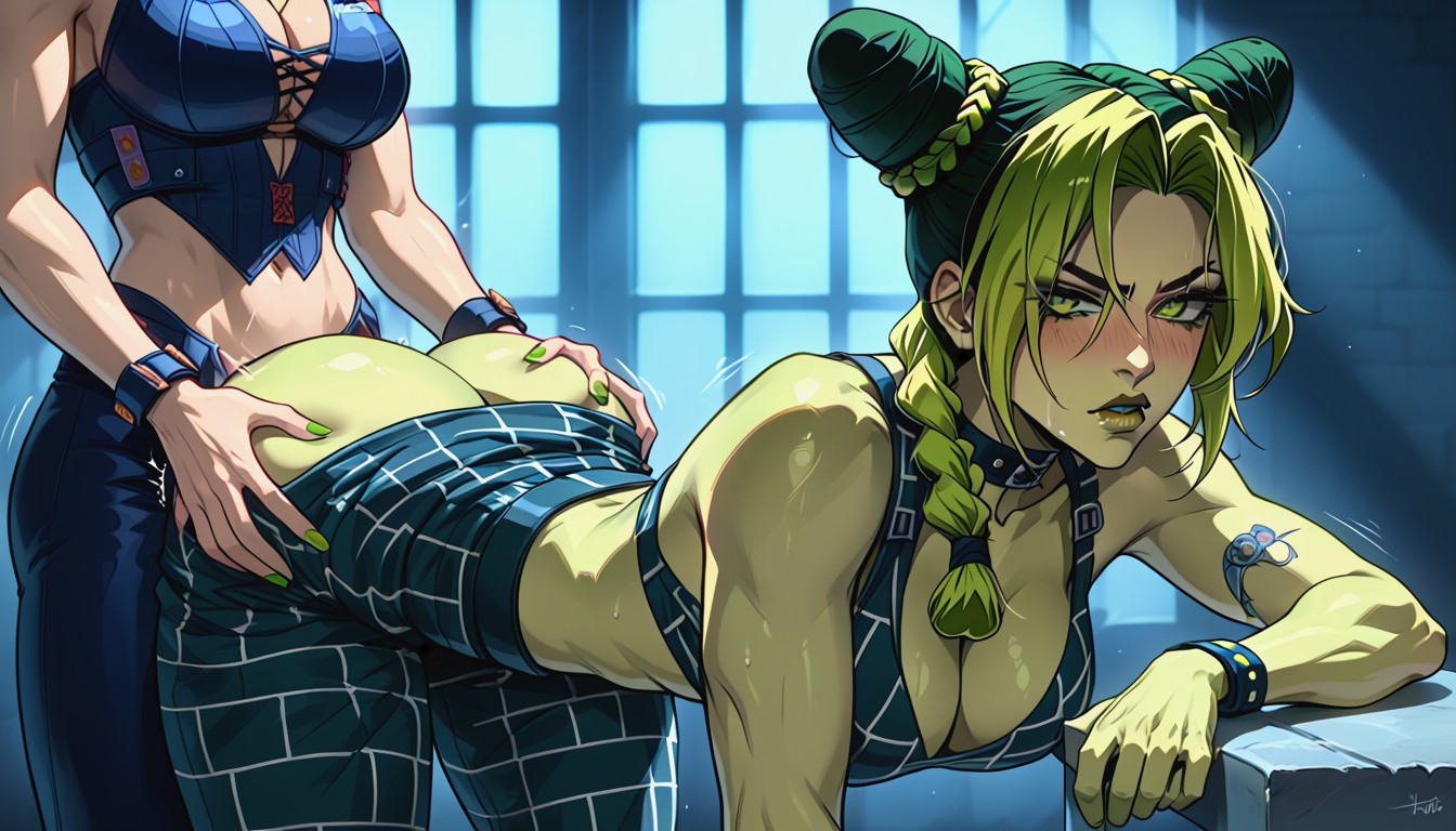 Embarrassed , Clapping Sound Effect, Futa Makima Fucks Jolyne Hentai AI Porn