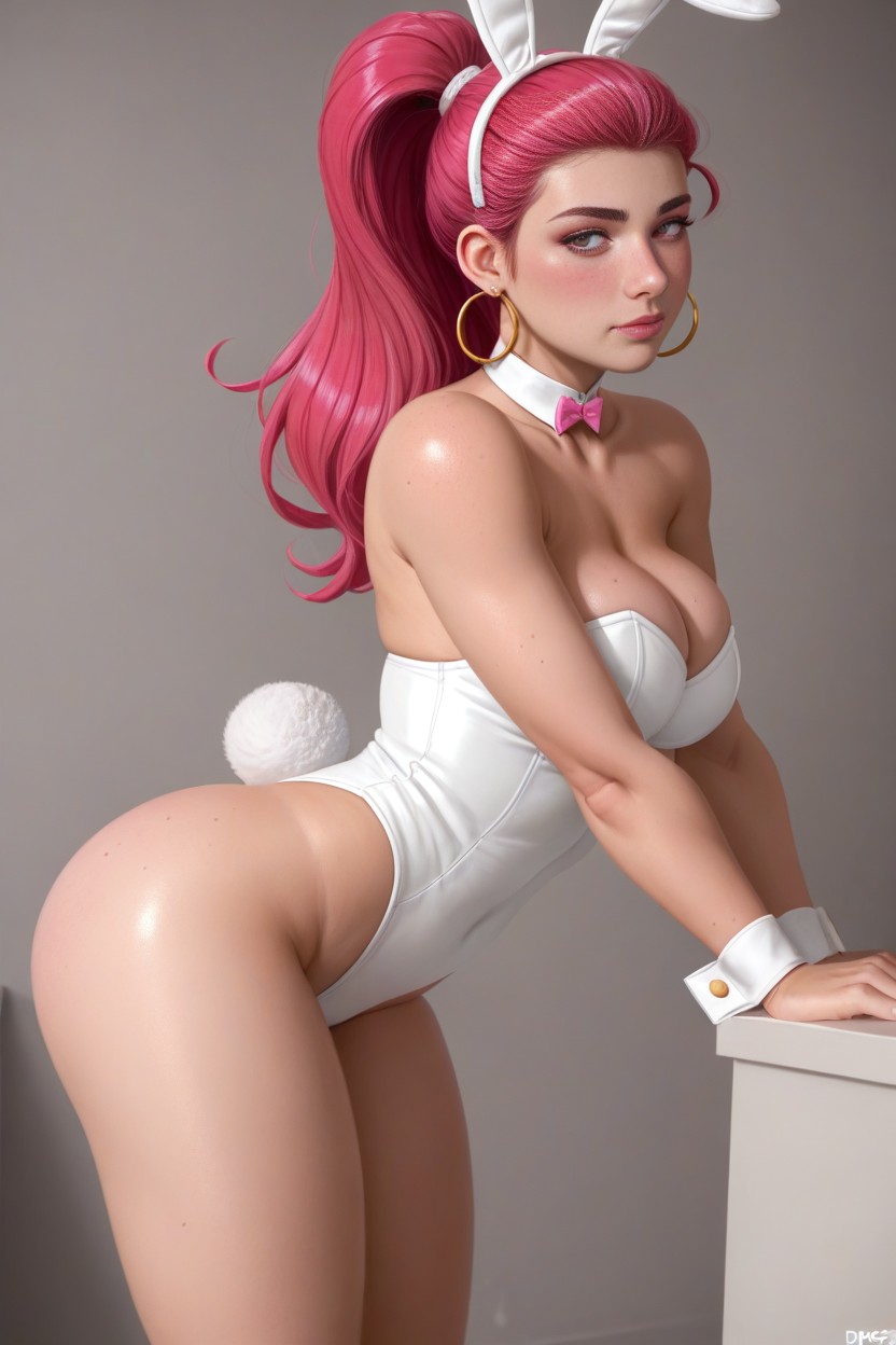 Extremely Pale Skin, Dynamic Pose, Perfect Ass Shape AI Porn
