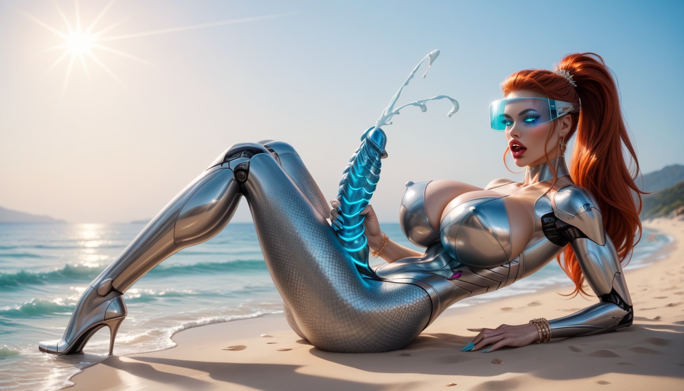 18+, Masturbation, Beach Shemale AI Porn