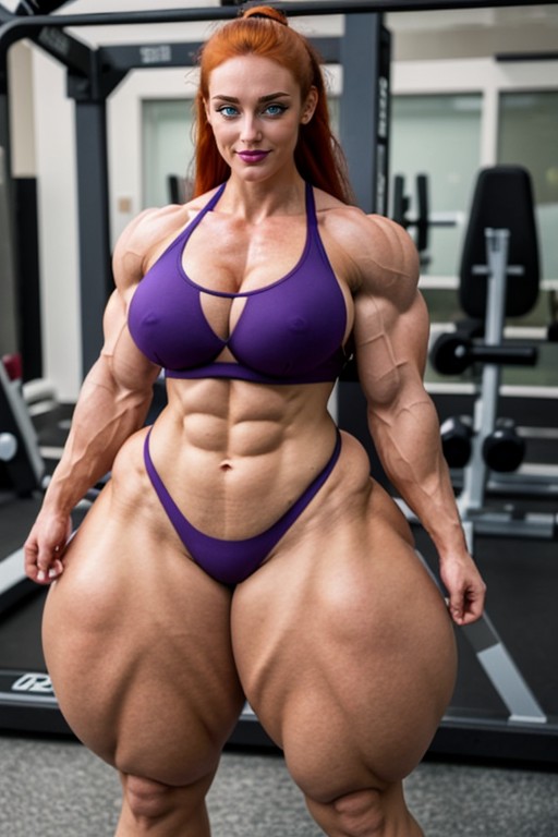 Hourglass Figure, Voluminous Hair, Steroids Buff Goddess AI Porn