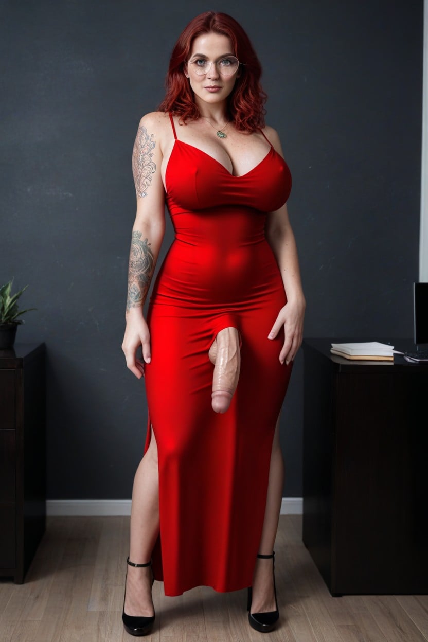 Warm Lighting, Natural Red Hair, Seductive Gaze Toward Viewer Shemale AI Porn