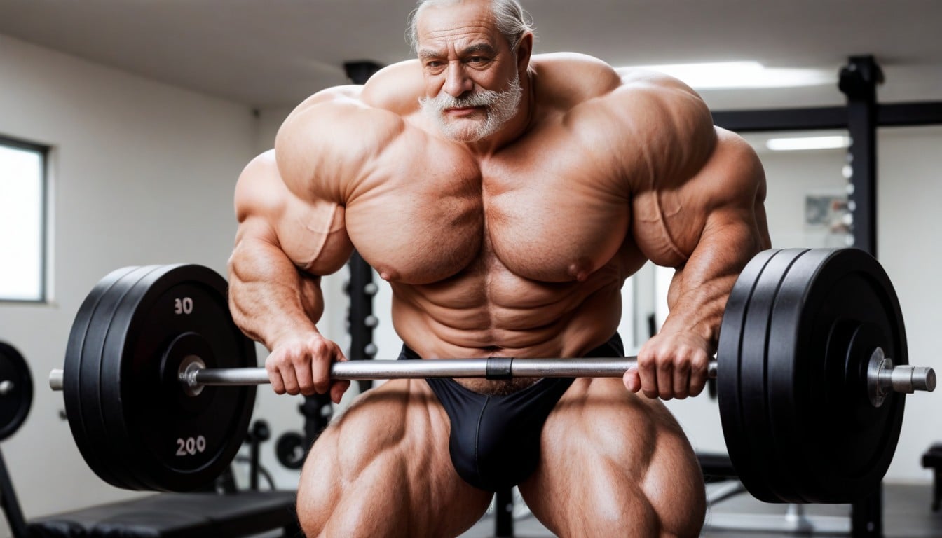 Body Builder, Strong Shoulders, Wearing A Speedo AI Gay Porn