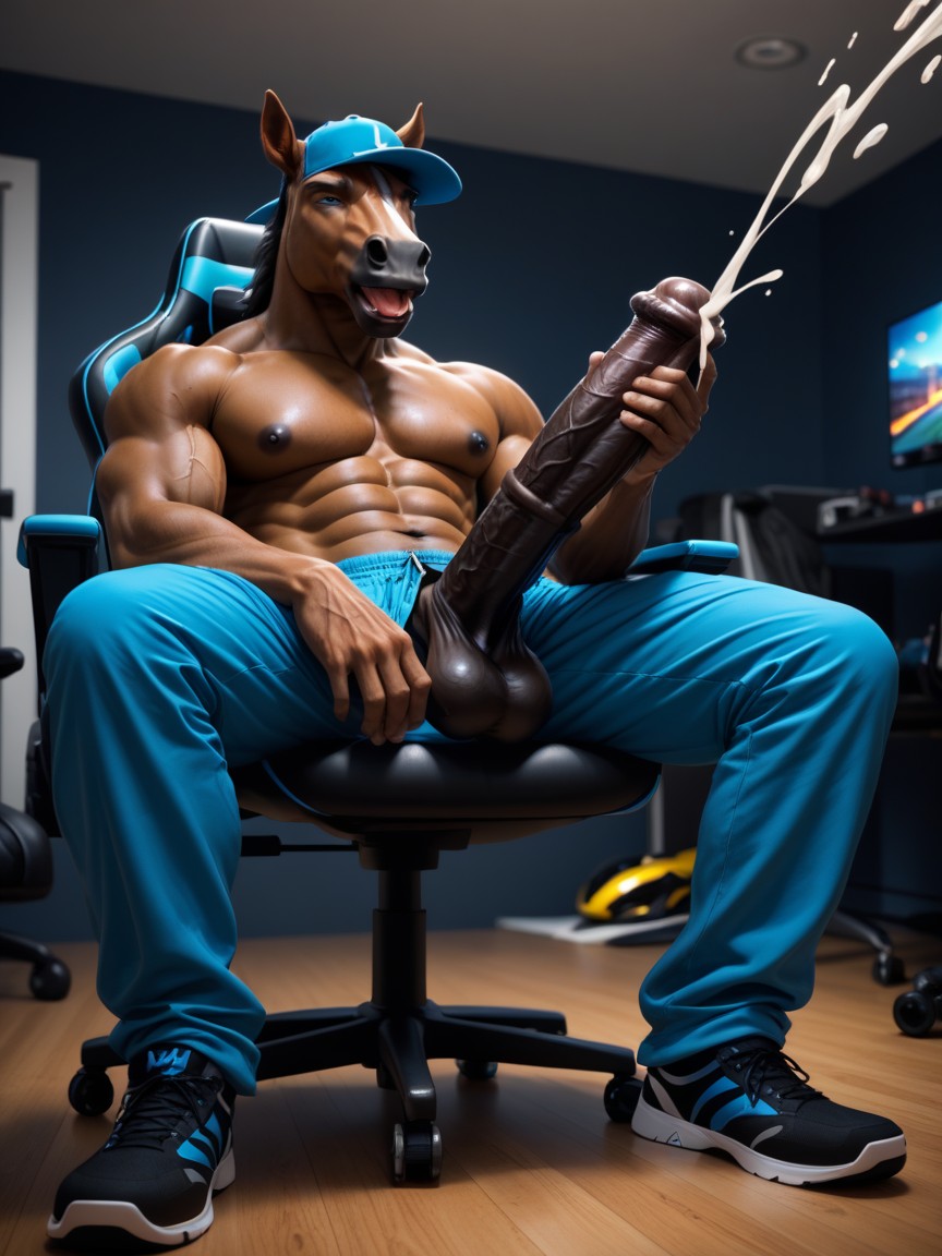 Hairy Armpit, Fit, Dark Brown Body AI Gay Porn