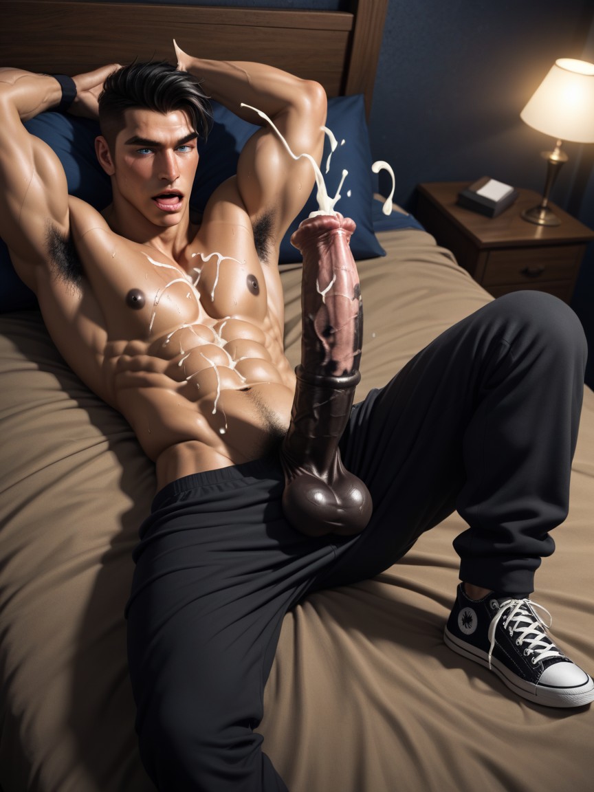 Excessive Cumshot, Skinny, Excessive Sweat AI Gay Porn