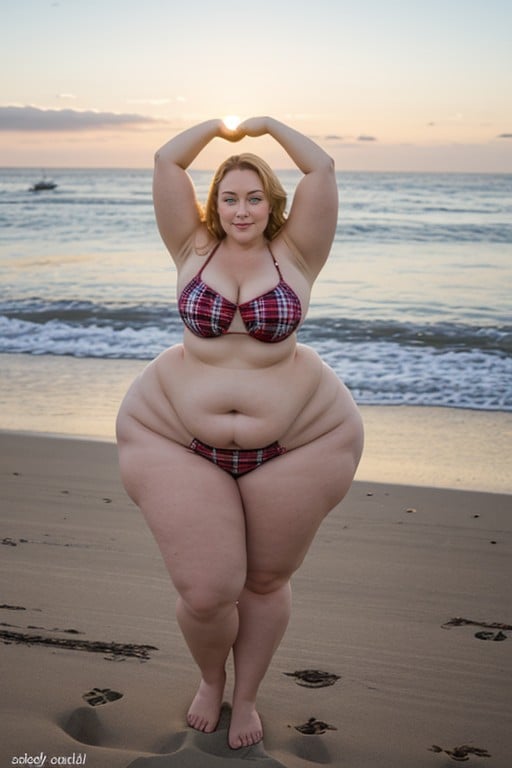 Massive Hips, Fat, Blonde Hair AI Porn