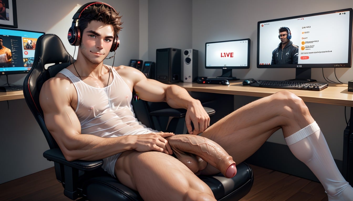 Oblivious, Smug Face, Wearing Headphones AI Gay Porn