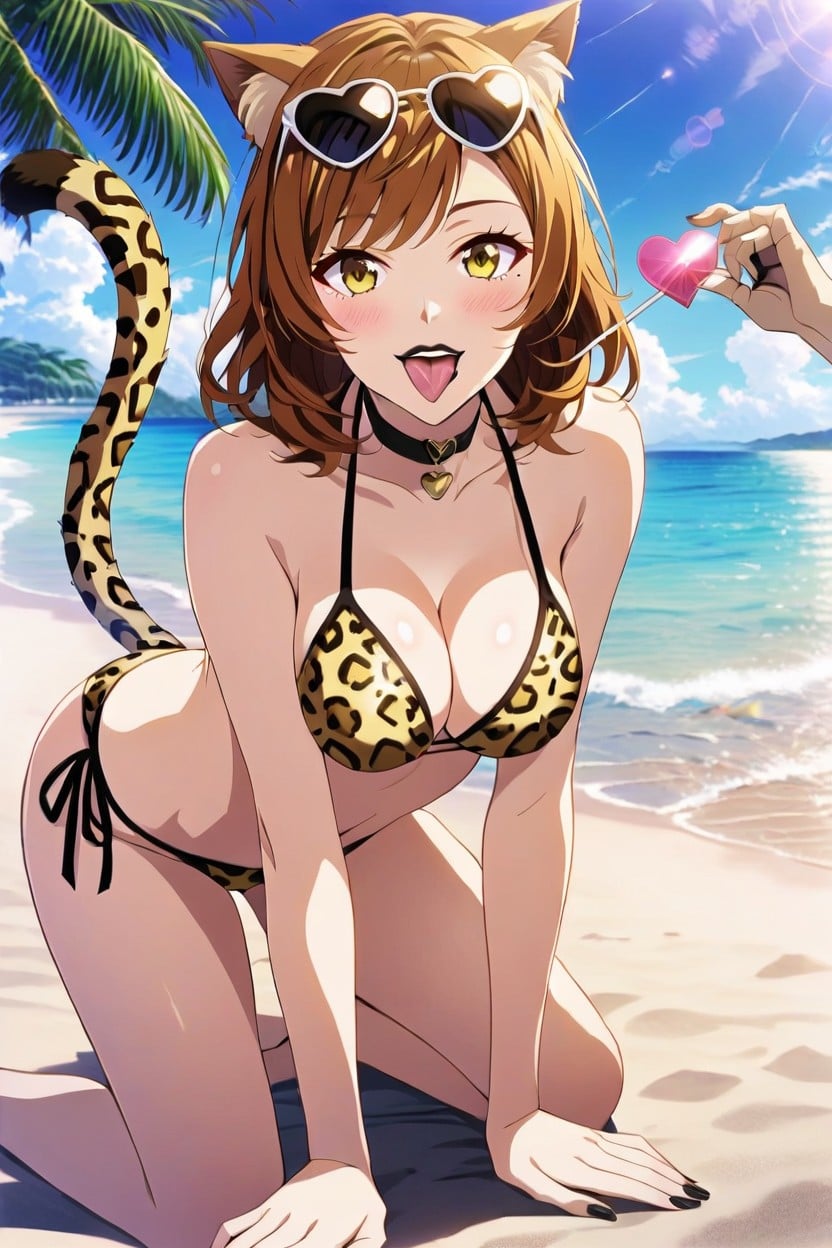 Bending Over, Collar, No Human Ears Hentai AI Porn