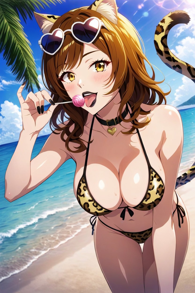 Bikini, Latina, Pechos Medianos Hentai IA