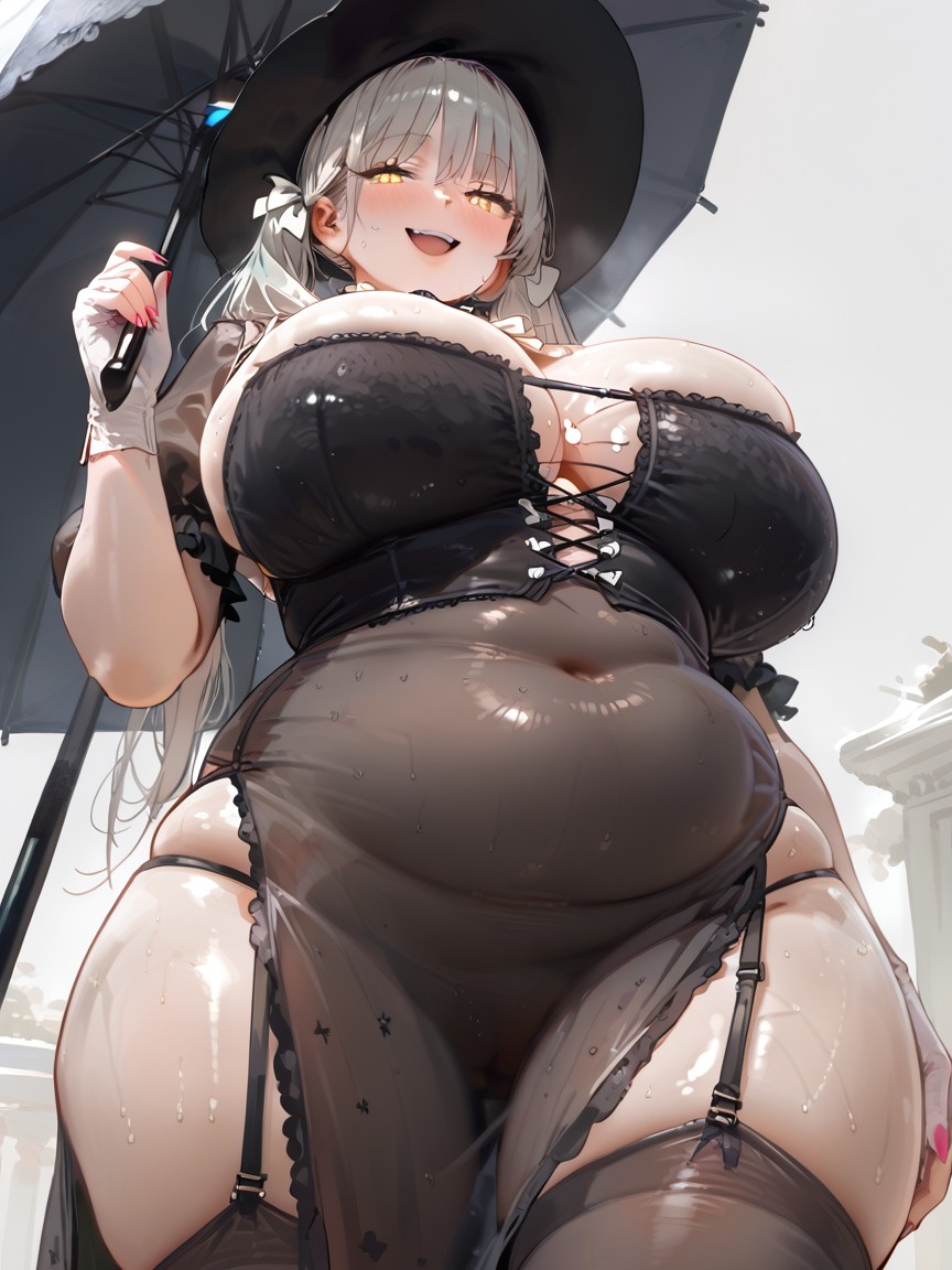 Curvy, Layered Sleeves, Half Gloves Hentai AI Porn