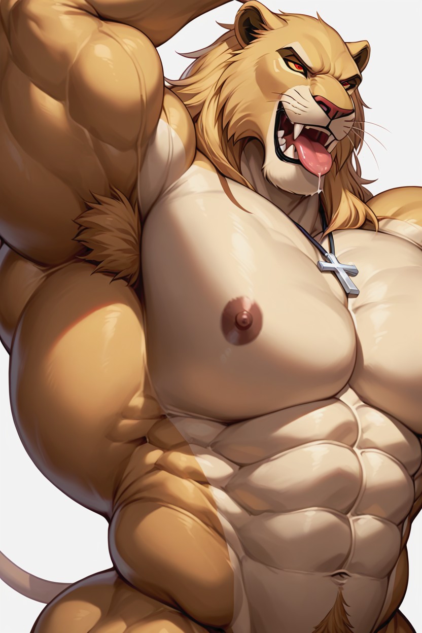 Bald, Mouth Agape, Drooling Furry AI Porn