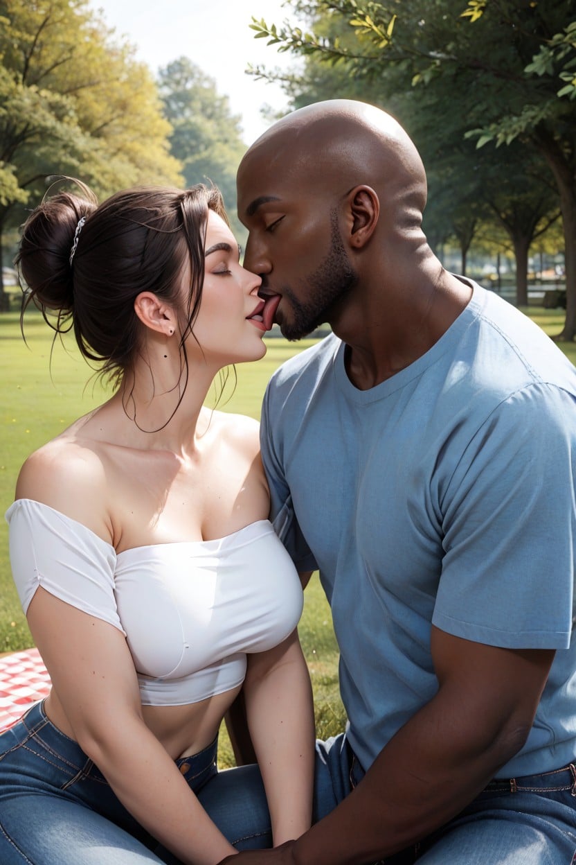 30+, Affectionate Touching, Passionate Tongue Kissing Hentai AI Porn