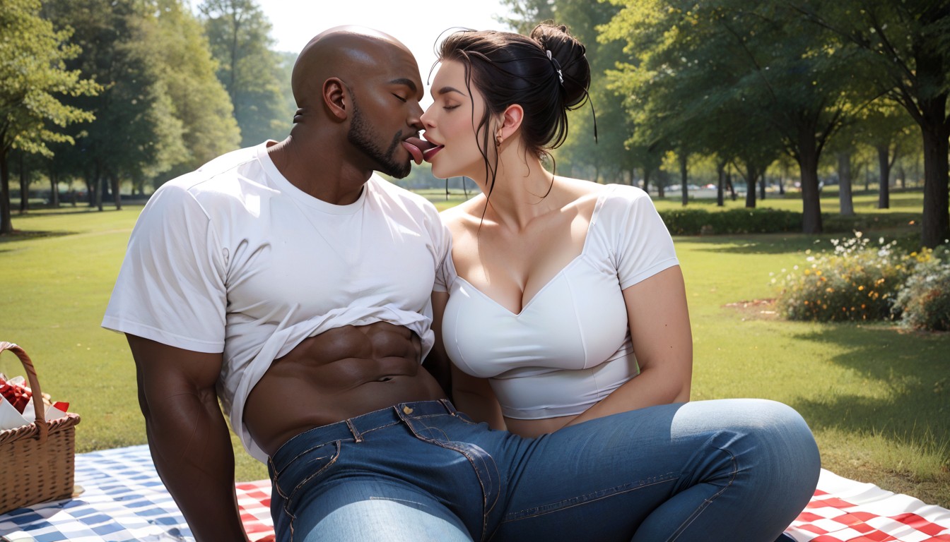 Having A Picnic, Interracial, Close Up Hentai AI Porn