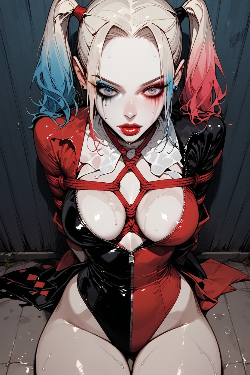 Jester Costume, Focus On Harley, No Pants Hentai AI Porn