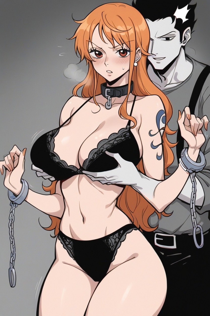 Bounce Lines Around Breasts, Nami Restrained, Avergonzada Hentai IA