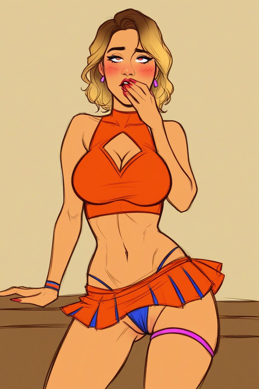 Touching Face Seductively, 18+, Avergonzada Hentai IA