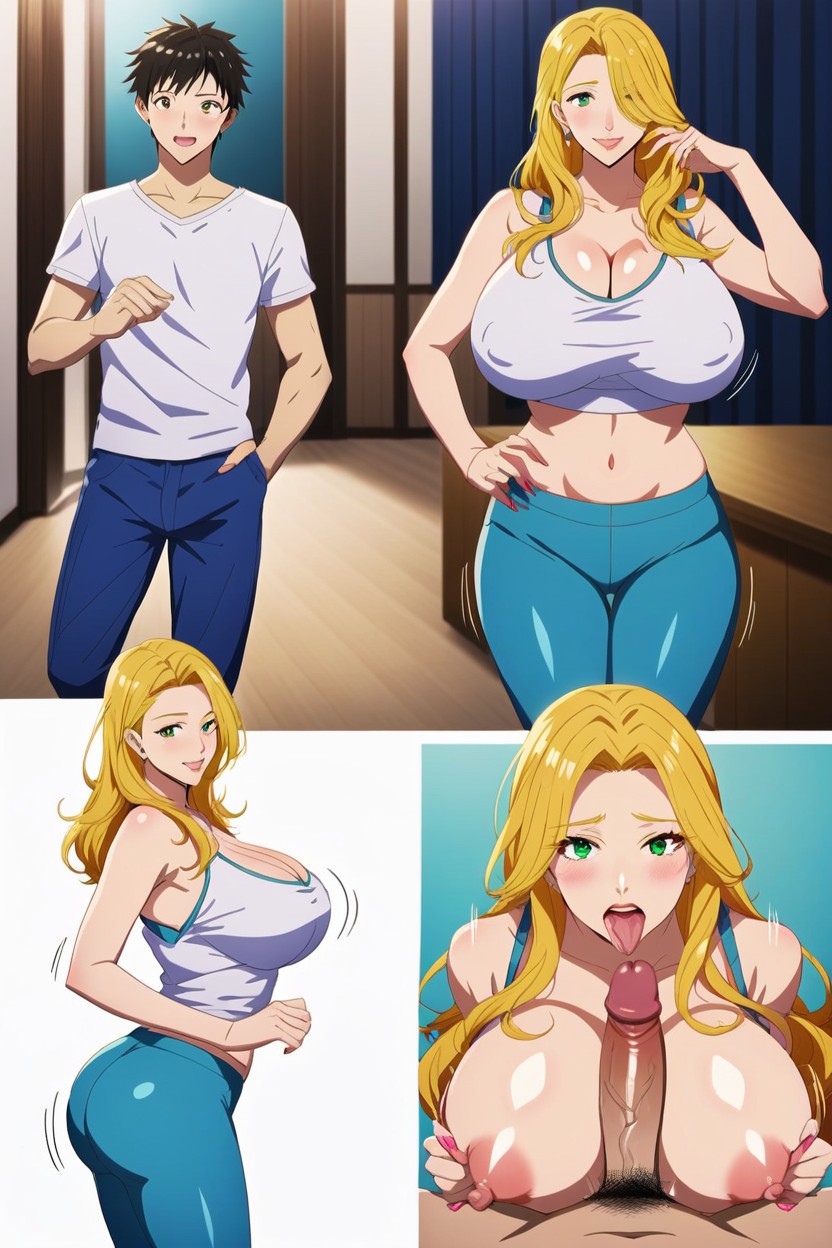 Yoga Pants, Italian, Tank Top AI Porn