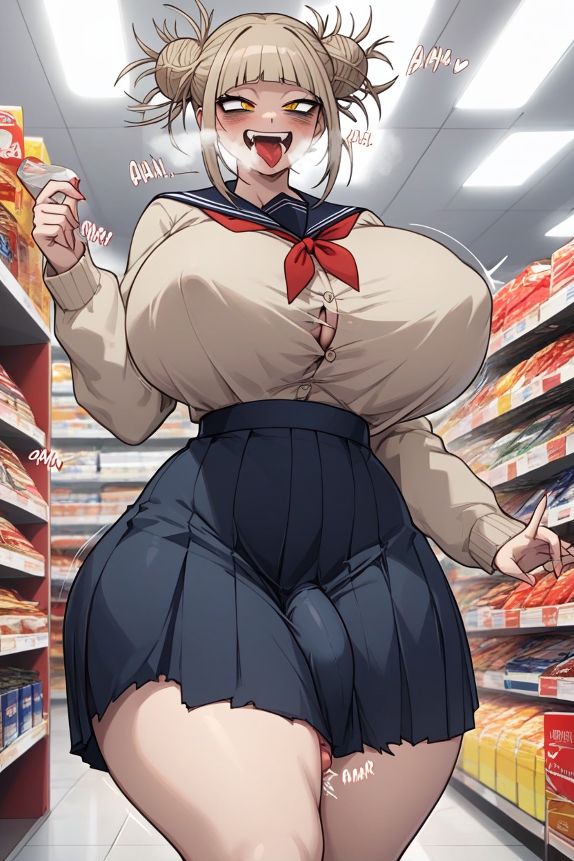 Himiko Toga And Ochaco Uraraka From My Hero Academia, Hard Sex, Kissing Each Other Hentai AI Porn