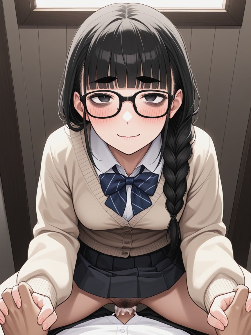 Hairy Pussy, Spread Legs, Small Breasts Hentai AI Porn
