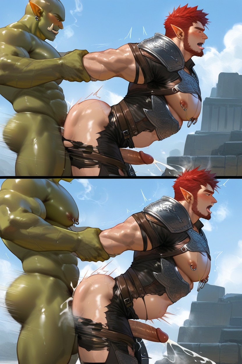 Pants Pulled Down, Fucked From Behind, Rocks AI Gay Porn