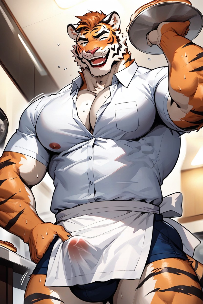Alot Of Cleavage, Tiger, Dilf Furry AI Porn