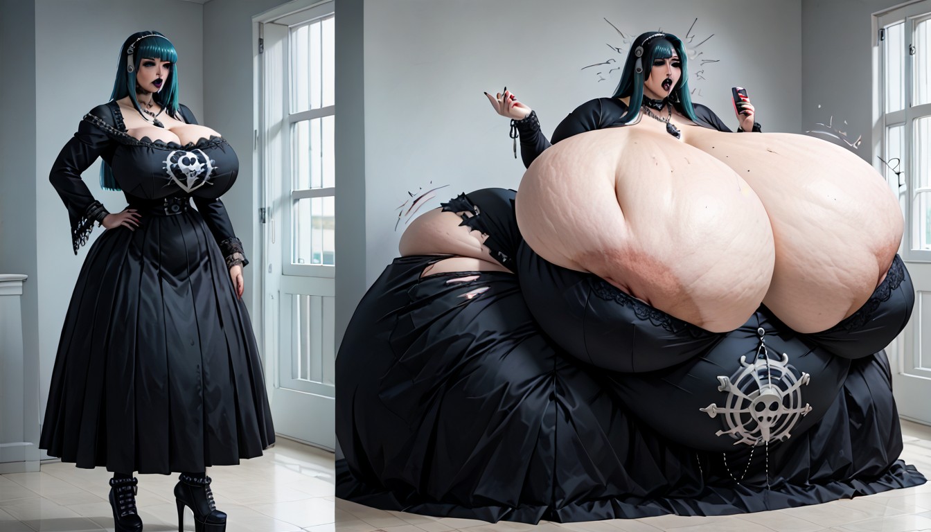 Hyper Busty Plump Fat Foxy Fox Woman, Expansión De Senos, Perfect Face Porno BBW IA
