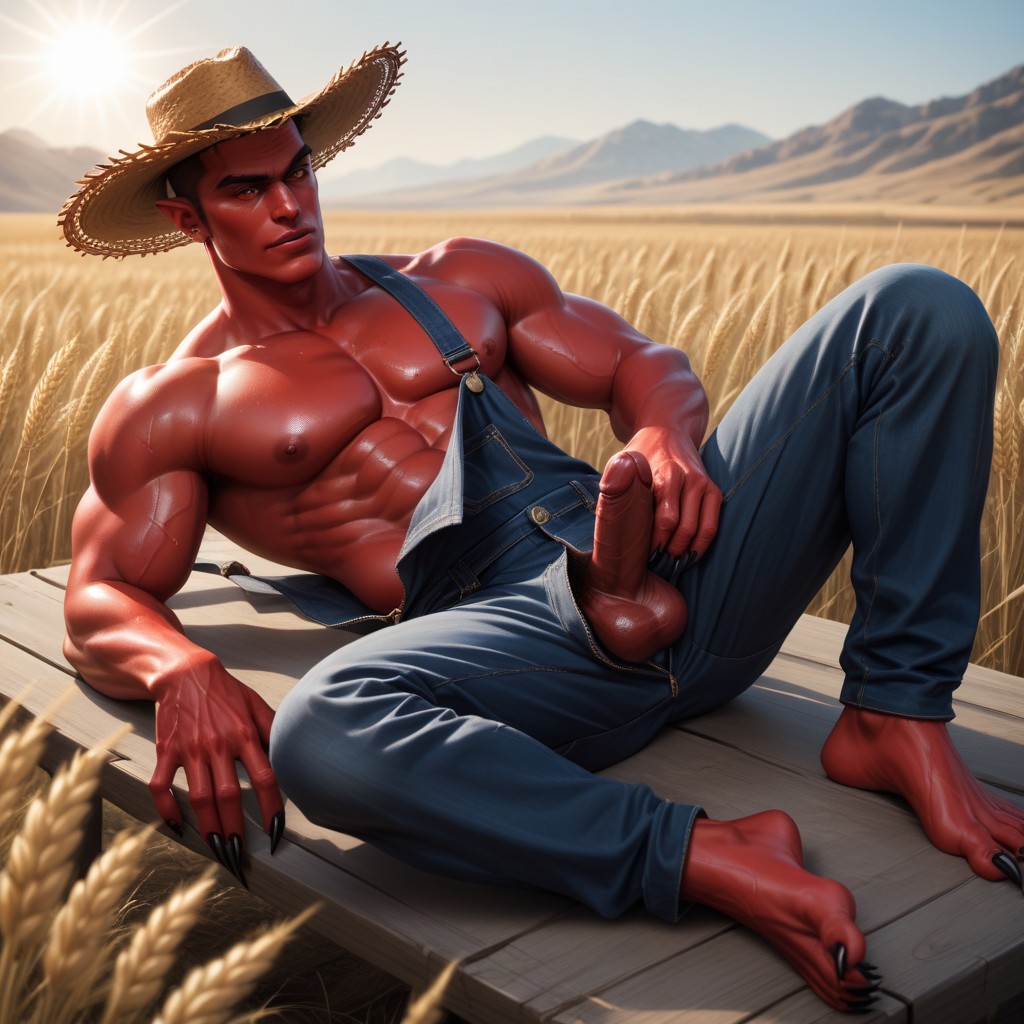 Demon, Shirtless, Unzipped AI Gay Porn