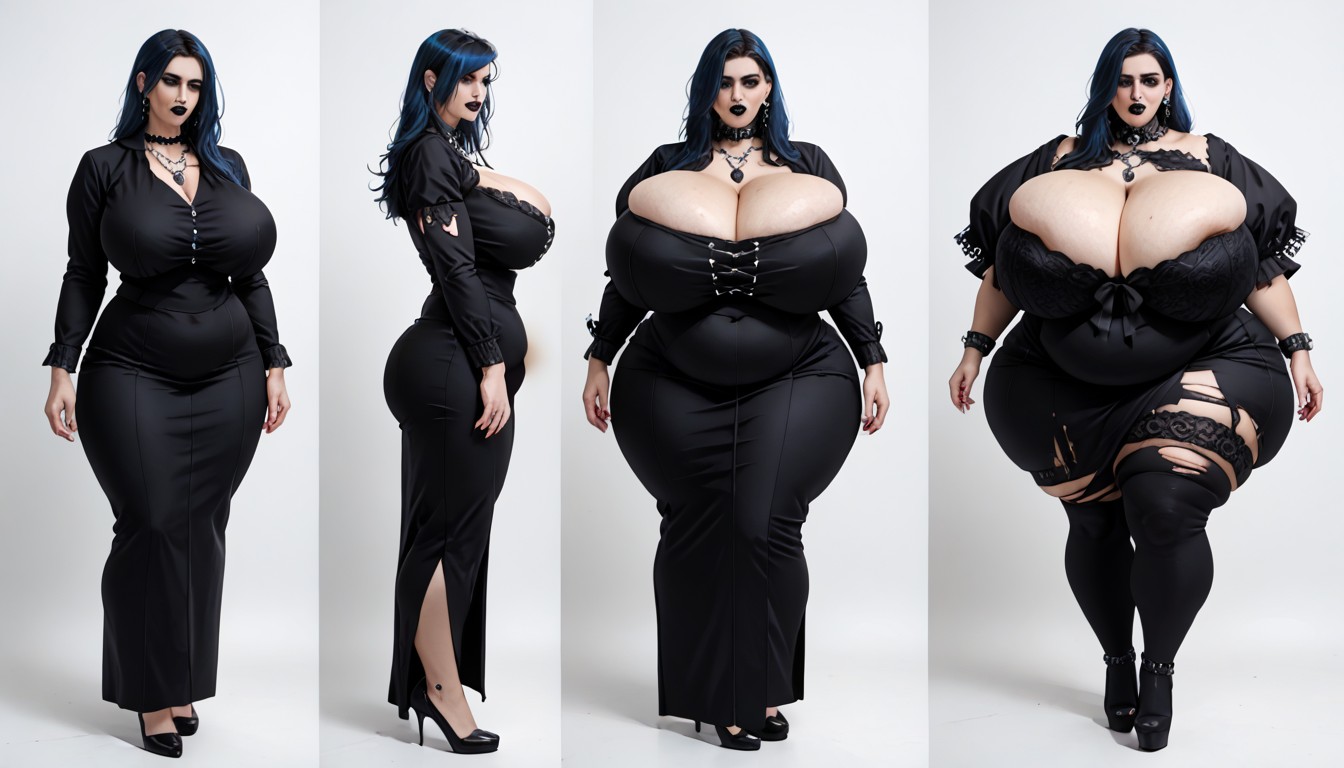 Múltiples Vistas, Muslos Gruesos, Extremadamente Pesado En La Parte Inferior Porno BBW IA