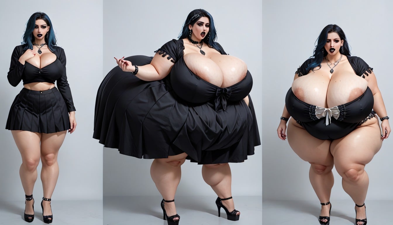 Ripping Clothes, Multiple Views, Extra Hyper Enlarging Weight Gain BBW AI Porn