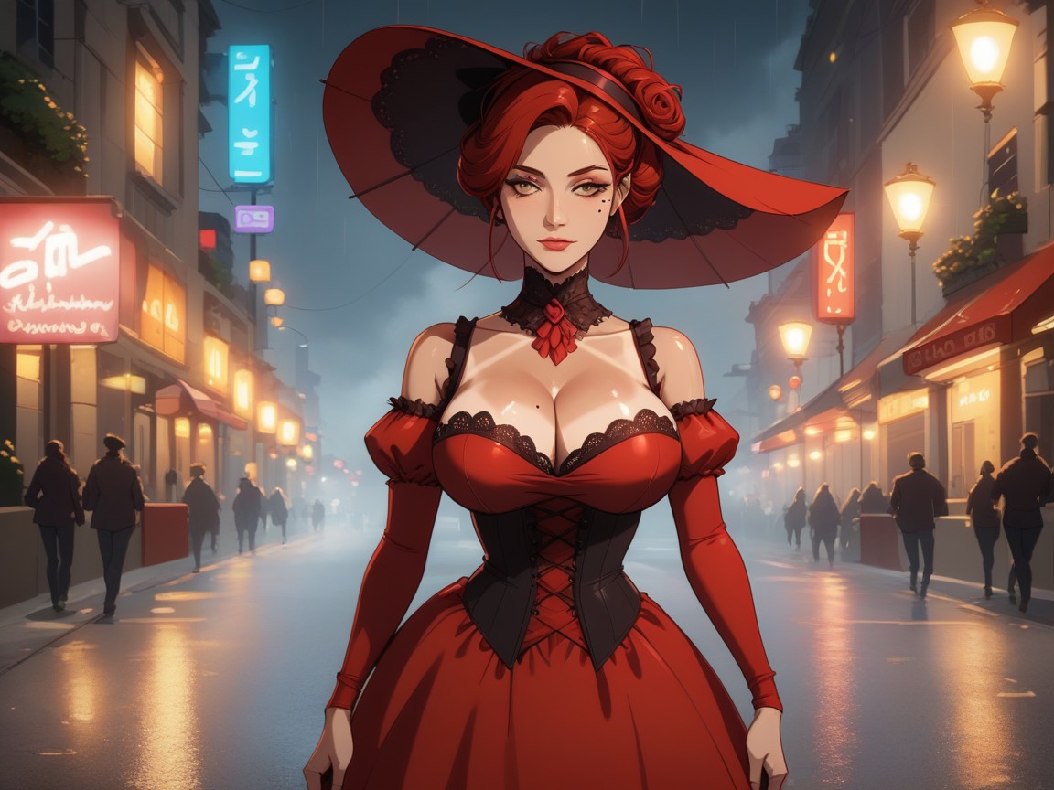 Hair Bun, Clothes Ultra Detailed, Wing Tip Eyeliner Latina AI Porn
