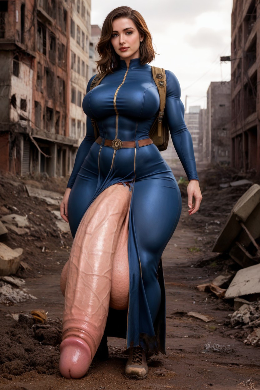 18+, Form Fitting Clothes, Retro City Ruins Shemale AI Porn