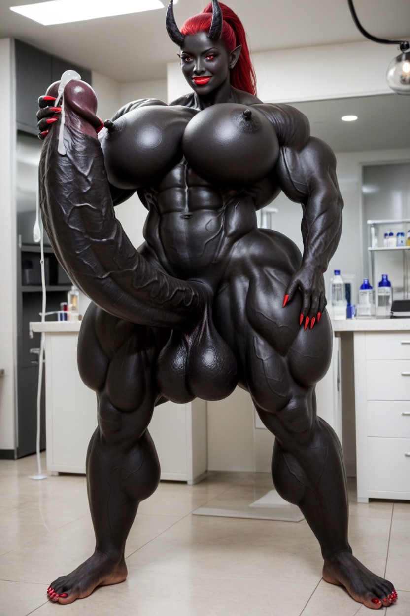 Lab, Ultra Muscular, Gigantic Muscle Delts Shemale AI Porn