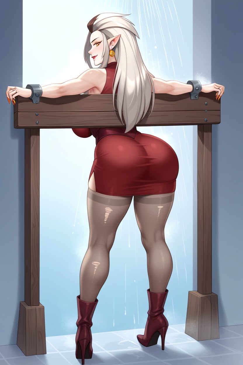 Golden Eyes, Ivory Skin, Stockings AI Porn