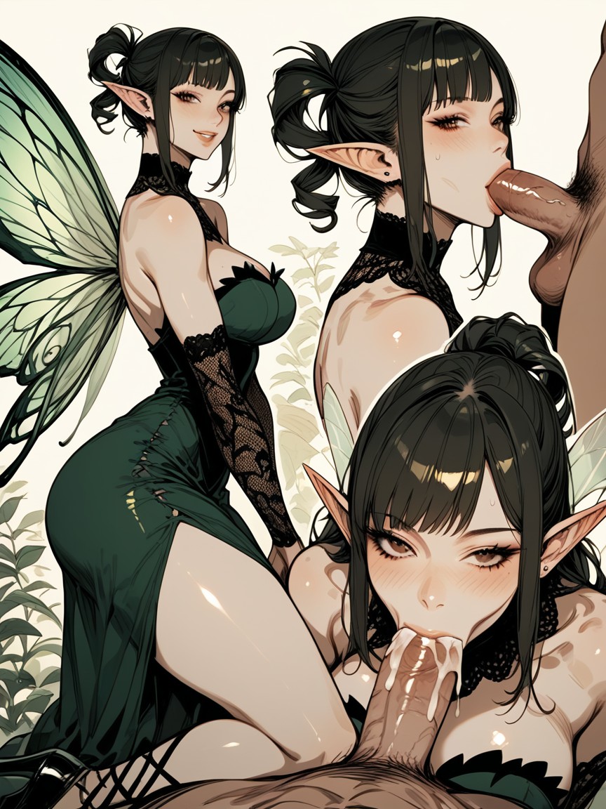 Strap Dress, Greenhouse, Brown Eyes Hentai AI Porn