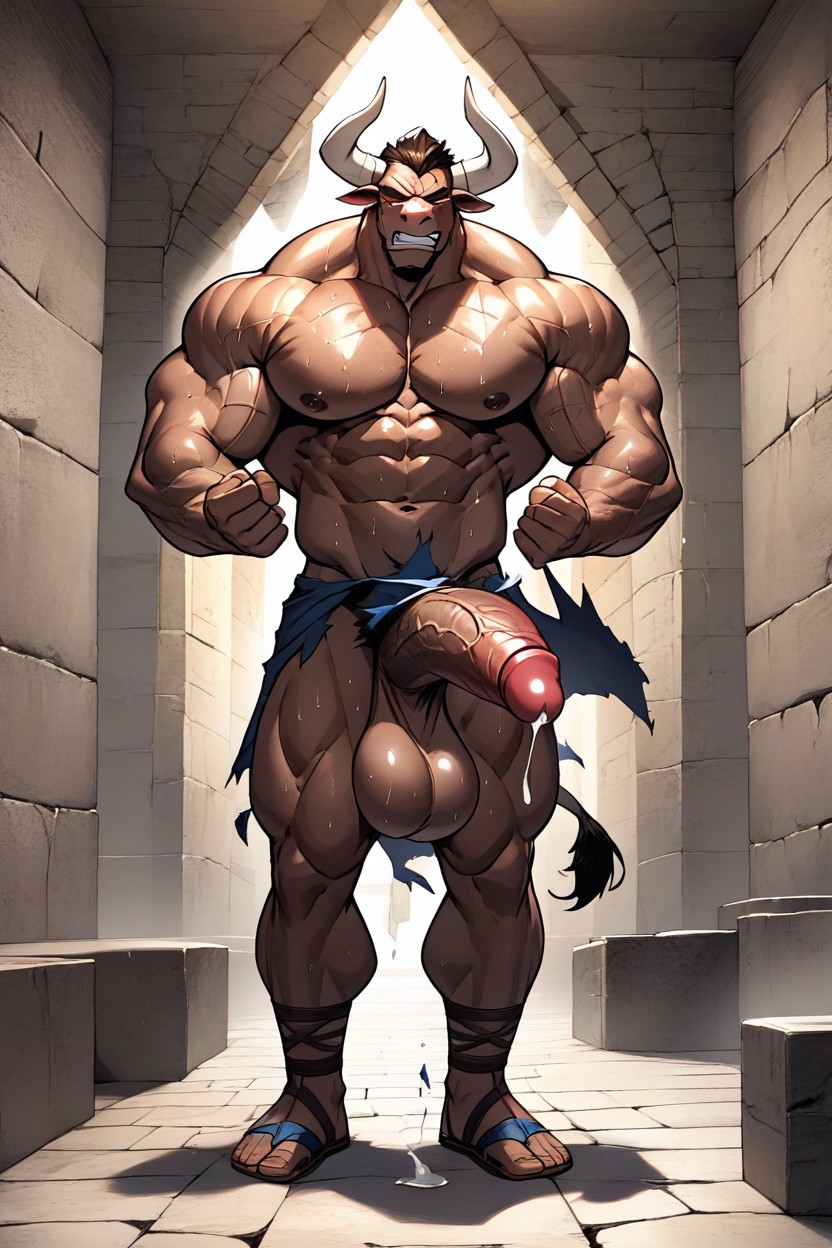 Full Body, Precum, Minotaur AI Gay Porn