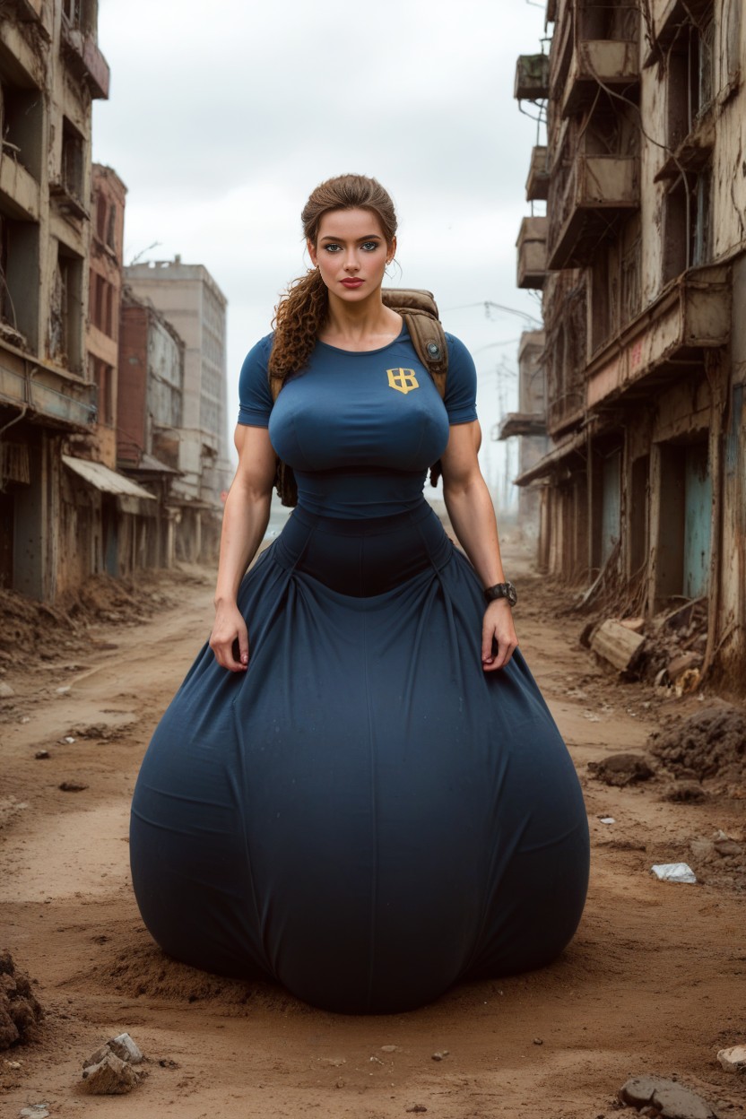 Pipboy, Massive Thighs, Hyper Cock Shemale AI Porn