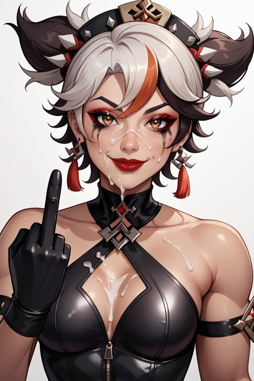 Choker, Smiling, Oiled Skin Hentai AI Porn