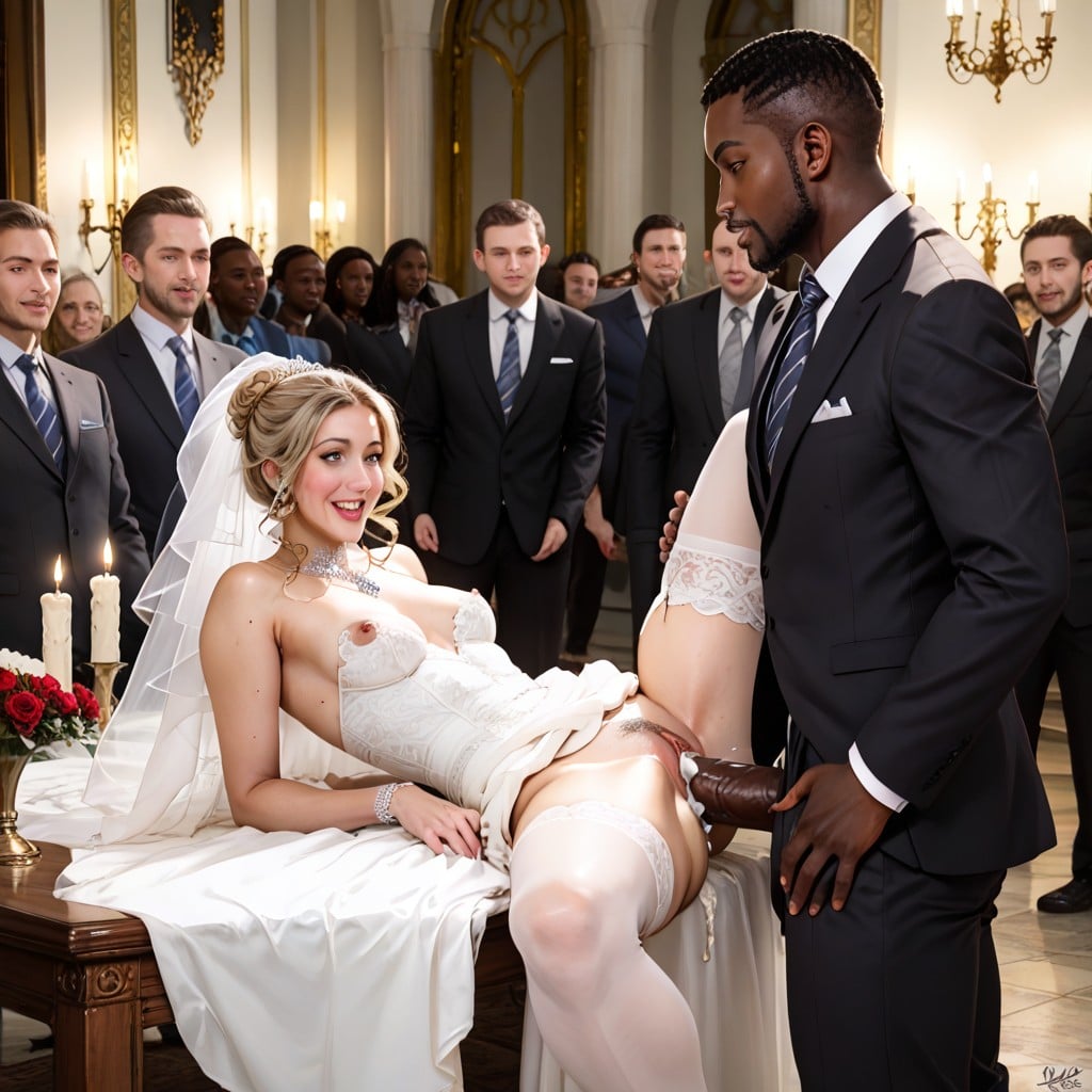 18+, Wedding Dress, Blonde Hair Bun AI Porn
